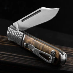 Andre De Villiers Gambler Burlwood NLA Folding Knife -Outdoor Equipment Store ADV GAMB WOOD NLA.3 30727.1672843737.1280.1280 94996.1672844613
