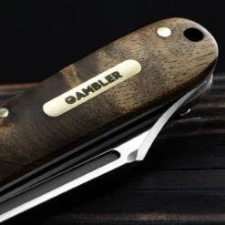 Andre De Villiers Gambler Burlwood NLA Folding Knife -Outdoor Equipment Store ADV GAMB WOOD NLA.5 25387.1672843737.1280.1280 40562.1672844613
