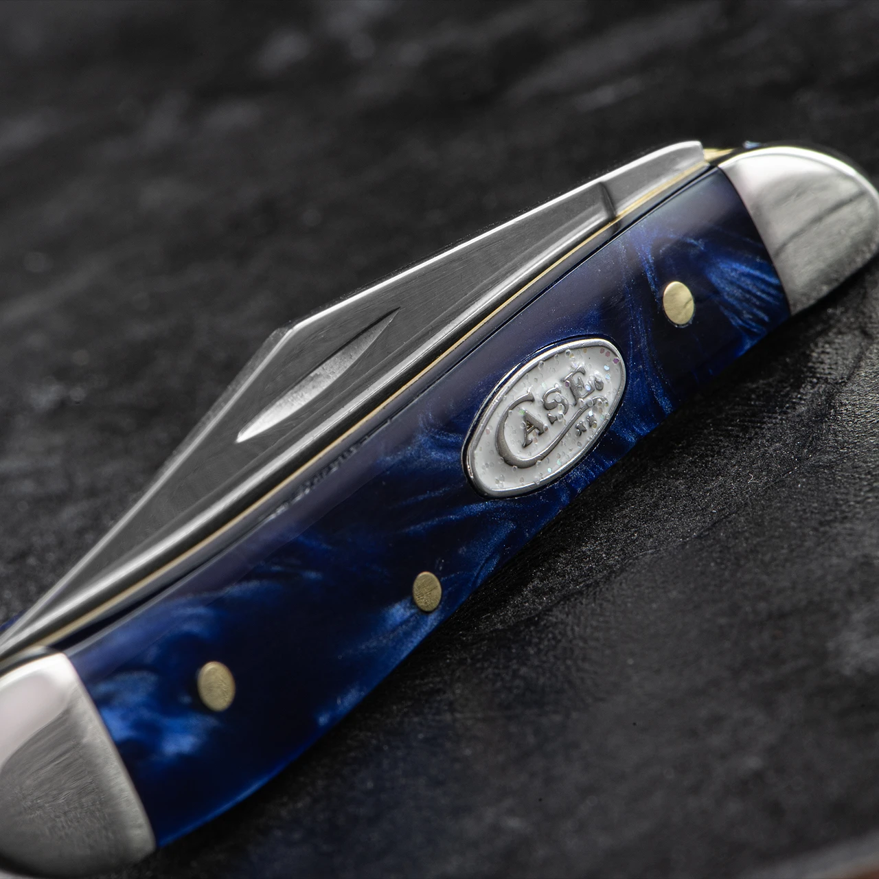 Case Peanut Blue Pearl Folding Knife 1 Case Peanut Blue Pearl Folding Knife