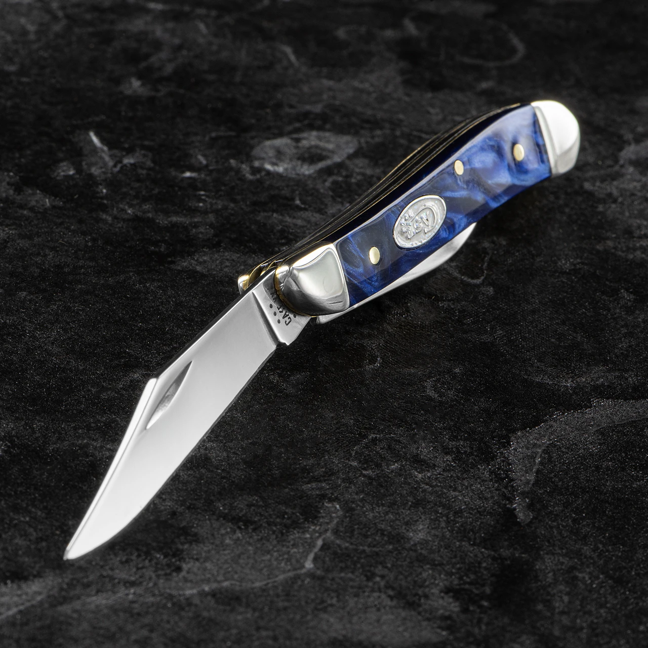 Case Peanut Blue Pearl Folding Knife 5 Case Peanut Blue Pearl Folding Knife - Image 5