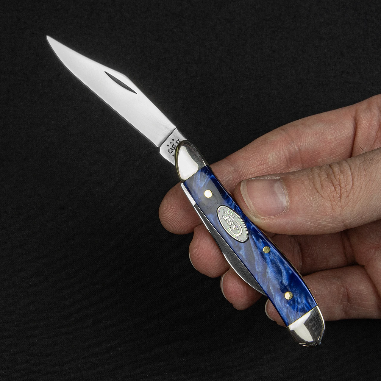 Case Peanut Blue Pearl Folding Knife 6 Case Peanut Blue Pearl Folding Knife - Image 6