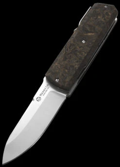 Maserin Silver 410 Fat Carbon "Gold Dark Matter" Folding Knife -Outdoor Equipment Store MAS410 G 08696.1689087657