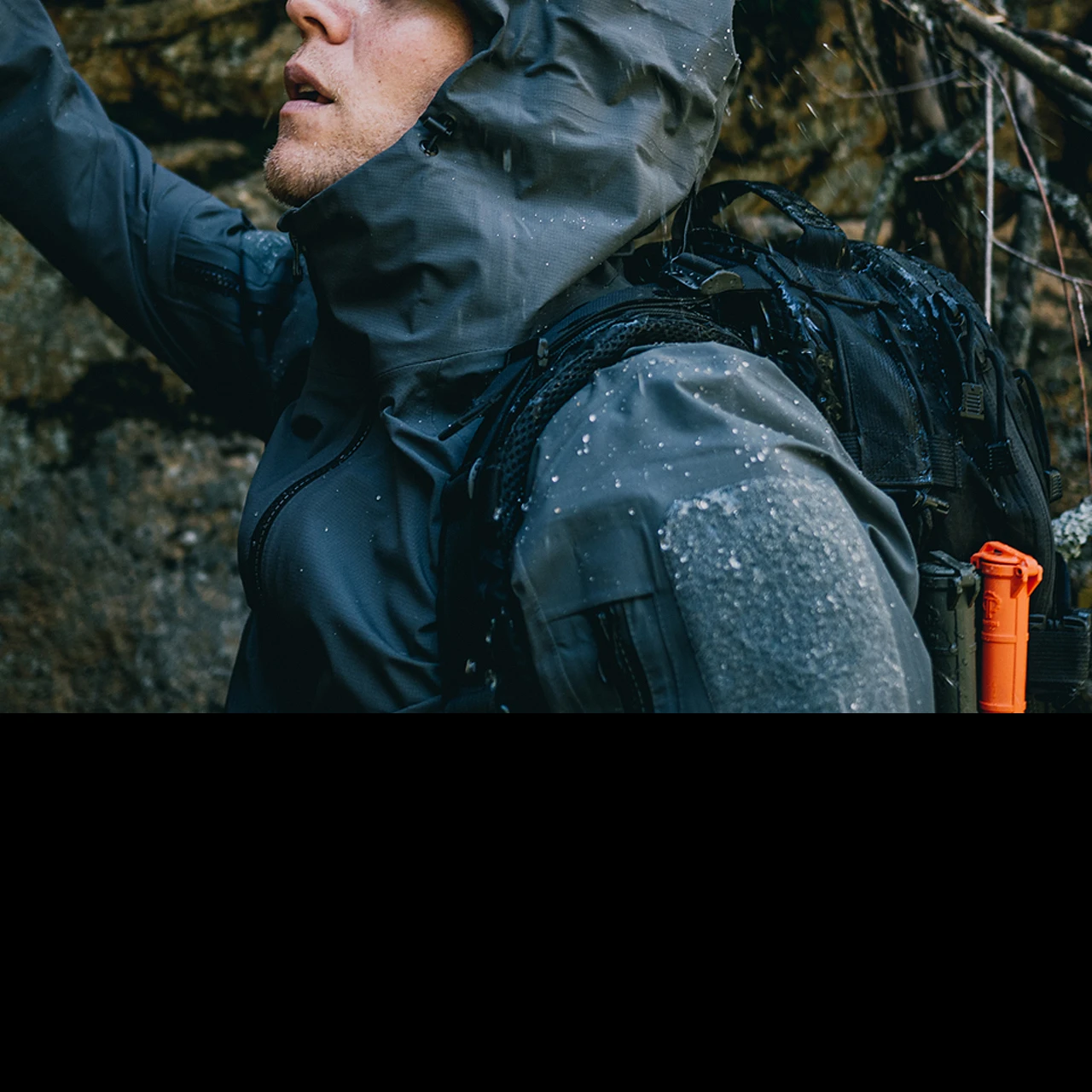 TAD Raptor Waterproof Hoodie Black 3 TAD Raptor Waterproof Hoodie Black - Image 3